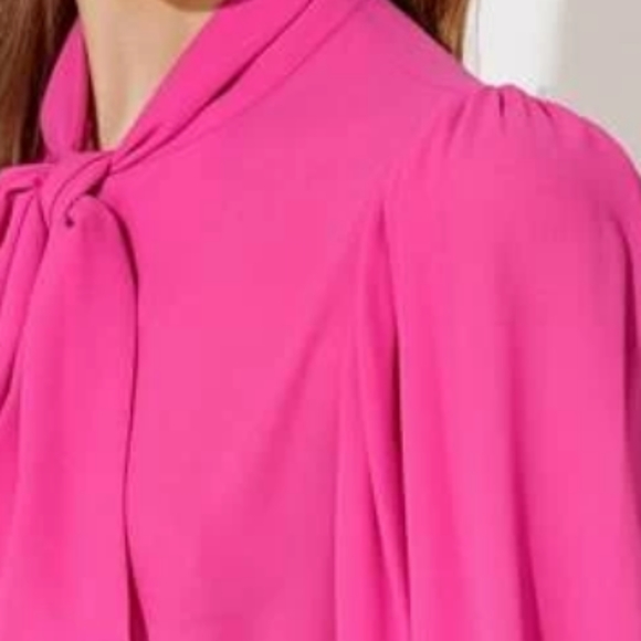 5โญRated๐ผSale! Hot Pink Lantern Sleeve Blouse Tie - Picture 5 of 8